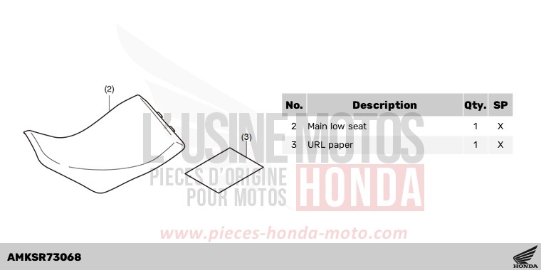 KIT,LOW SEAT COMP de Africa Twin DCT MAT BALLISTIC BLACK METALLIC (NHA86) 2024